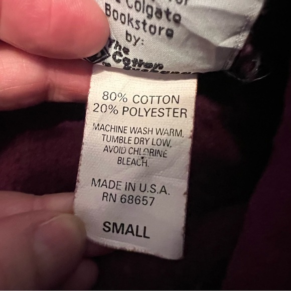 Vintage Colgate Raiders‎ Hoodie Men’s S Red Maroon Sweatshirt - Made in USA - Picture 6 of 6